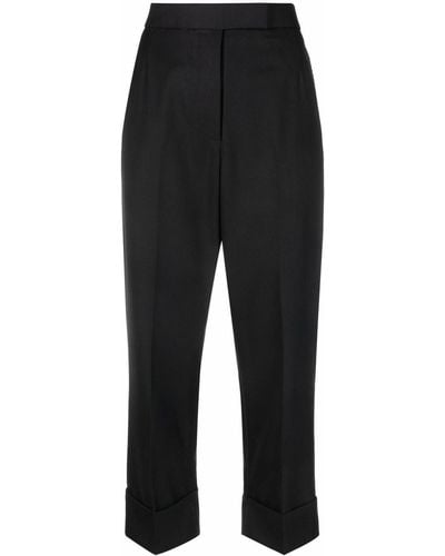 Thom Browne Pearl-detailing Tailored Wool Pants - Black