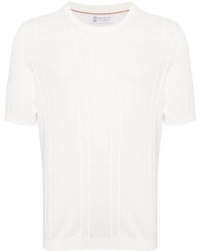 Brunello Cucinelli Camiseta de punto - Blanco