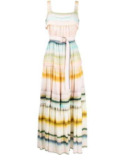 Acler Lomond Stripe-pattern Dress - Metallic