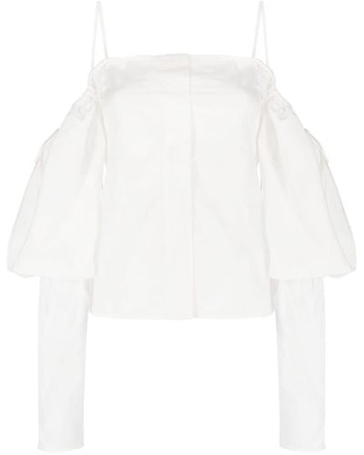 Rejina Pyo Bay Off-shoulder Cotton Blouse - White