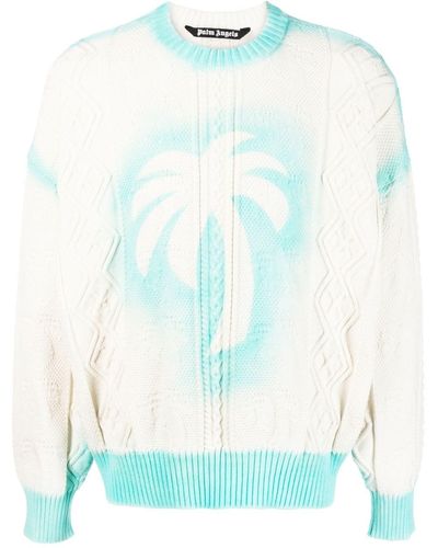 Palm Angels Pullover mit Logo-Print - Blau