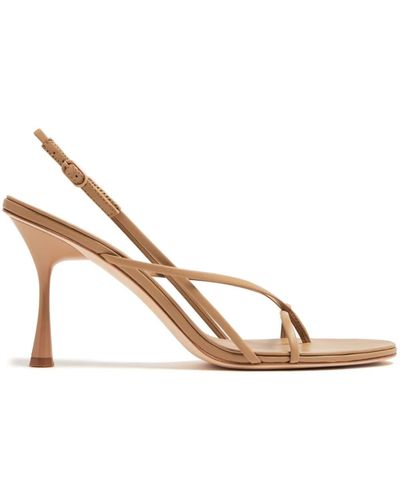 STUDIO AMELIA Wishbone 75 Mm Leren Sandalen - Naturel