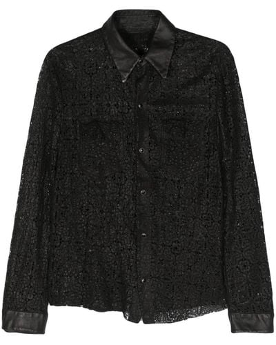 Salvatore Santoro レザーシャツ - ブラック