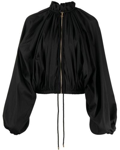 Patou Couture Zipped Bomber Jacket - Black