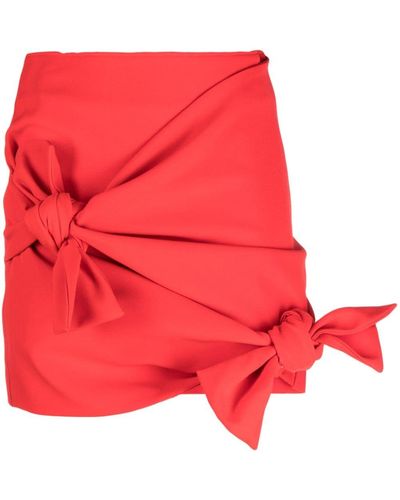 MSGM Knot-detail Fitted Miniskirt - Red