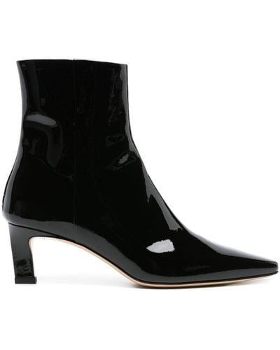 SCAROSSO Kitty 50mm Patent-leather Boots - Black