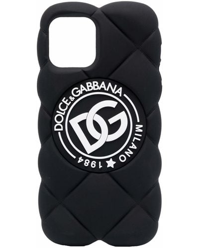 Dolce & Gabbana Dg Logo Quilted Iphone 12 Pro Case - Black