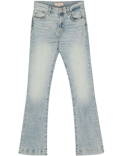 7 For All Mankind Bootcut-Jeans mit Logo-Patch - Blau