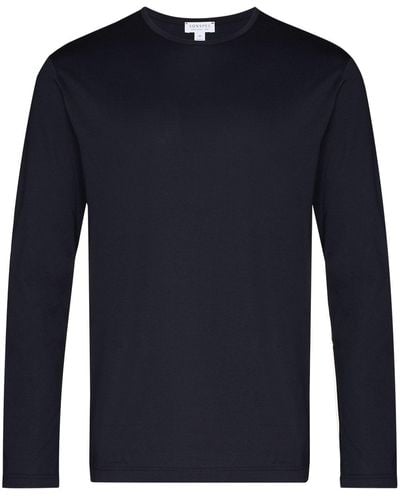 Sunspel T-shirt Met Lange Mouwen - Blauw