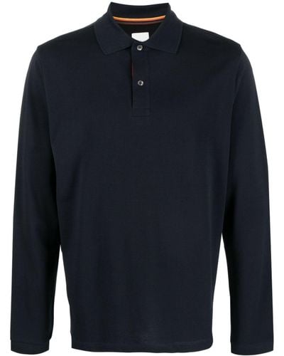 Paul Smith Poloshirt Met Gestreepte Afwerking - Blauw