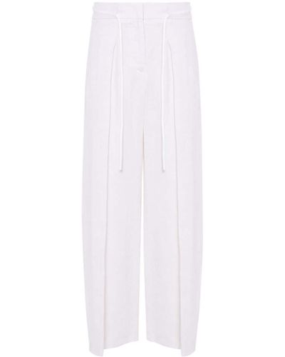Peserico Pleat-detailing Wide-leg Trousers - White