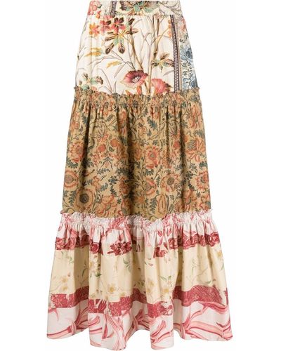 Pierre Louis Mascia Patchwork Floral-print Maxi Skirt - Multicolour