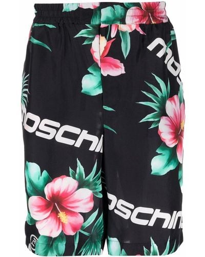 Moschino Shorts Met Bloemenprint - Zwart