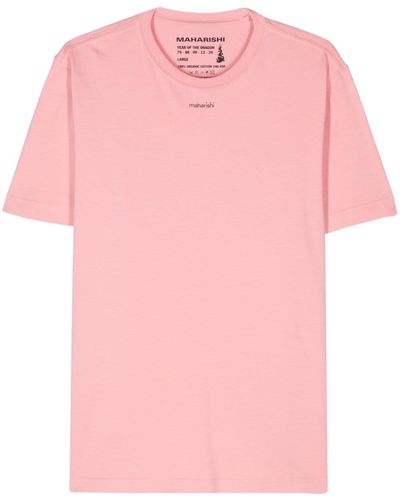 Maharishi Logo-print Cotton T-shirt - Pink