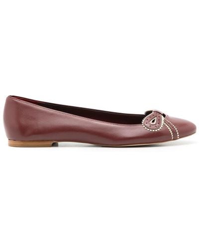 Sarah Chofakian Femelle Bow-detail Ballerina Shoes - Red