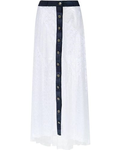 Amir Slama Long lace skirt - Bianco