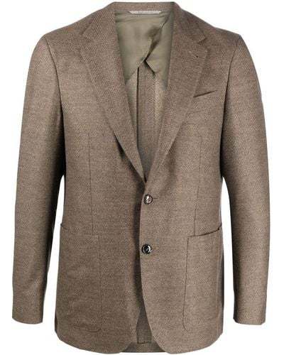 Canali Single-breasted Wool Blazer - Brown