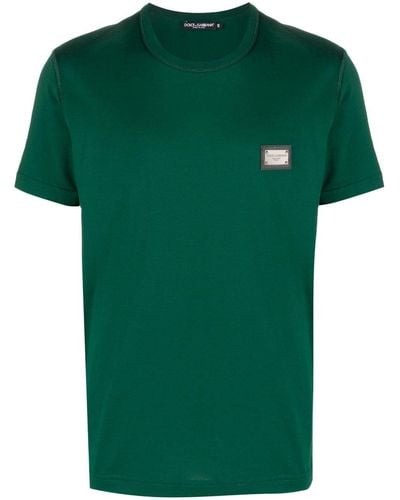 Dolce & Gabbana Logo-patch Cotton T-shirt - Green