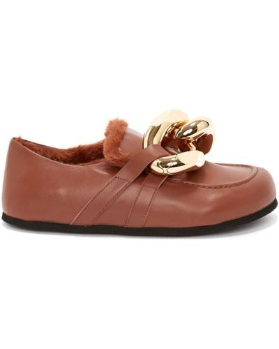JW Anderson Chunky-chain Loafers - Brown