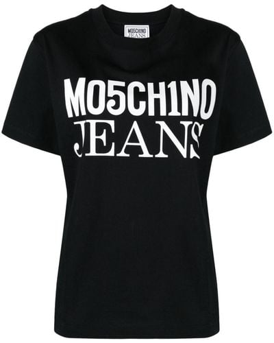 Moschino T-shirt en coton à logo imprimé - Noir