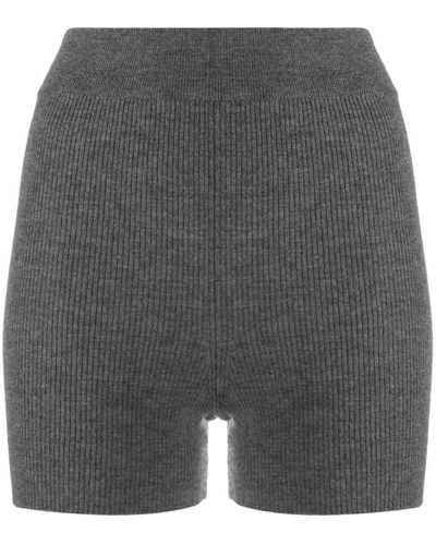 Cashmere In Love Alexa Ribbed-knit Biker Shorts - Grey