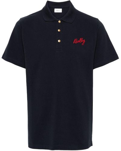 Bally Logo-embroidered Polo Shirt - Blue