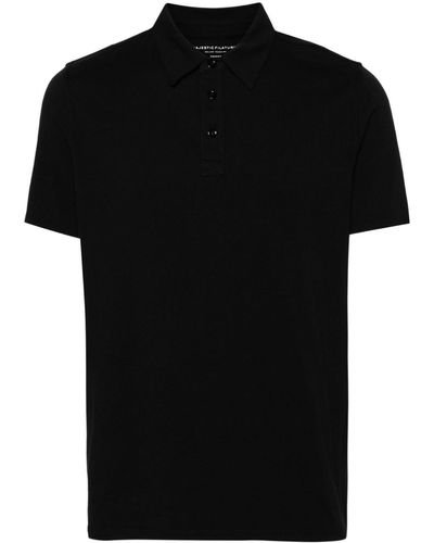 Majestic Filatures Organic Cotton Jersey Polo Shirt - Black