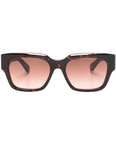 Chloé Logo-print Square-frame Sunglasses - Pink