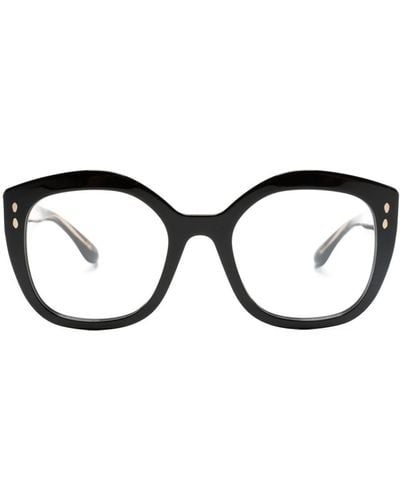 Isabel Marant Runde Brille mit Nieten - Schwarz