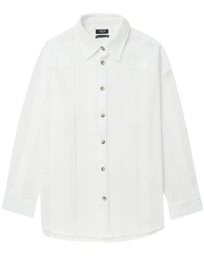 FIVE CM Crochet Cotton Shirt - White