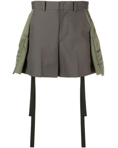 Sacai High-waisted Short Shorts - Gray