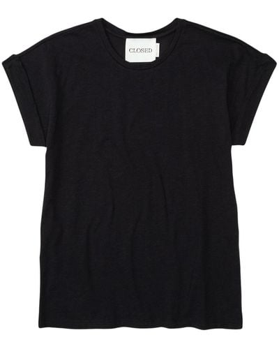 Closed T-shirt en coton à manches courtes - Noir