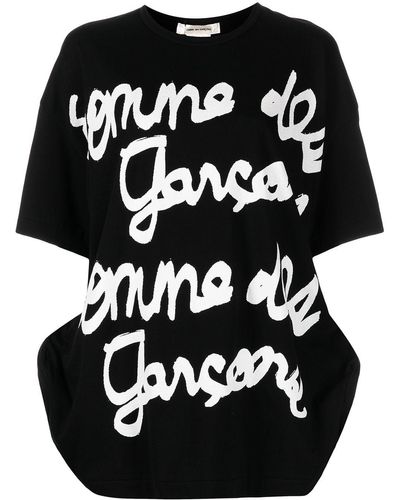 Comme des Garçons Oversized Logo-print Cotton T-shirt - Black