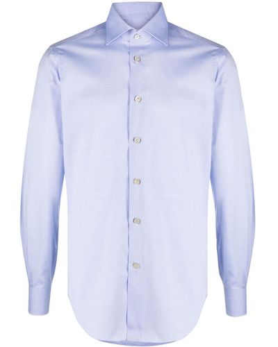 Kiton Camisa de manga larga - Azul