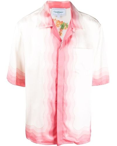 Casablancabrand フローラル シルクシャツ - ピンク