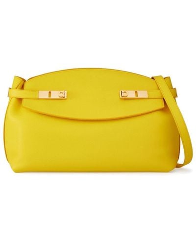 Ferragamo Large Pouch Leather Bag - Yellow
