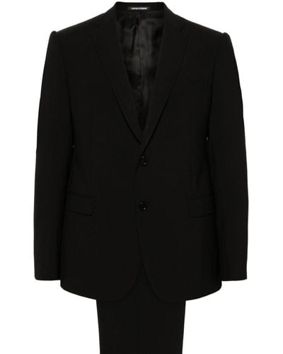 Emporio Armani Notch-lapels Single-breasted Suit - Black