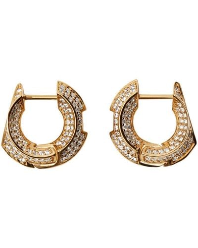 Burberry Crystal-embellished Hoop Earrings - Metallic