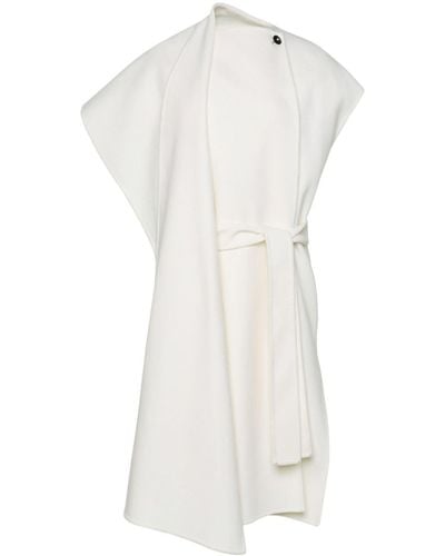 Ferragamo Short-sleeve Double-breasted Coat - White