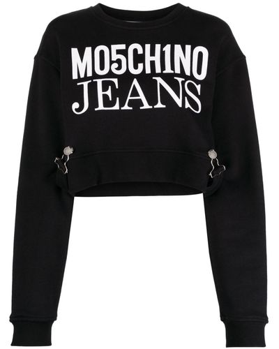 Moschino Jeans Strap-embellished Sweatshirt - Black