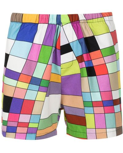 Amir Slama Graphic-print Elasticated-waistband Shorts - Multicolour