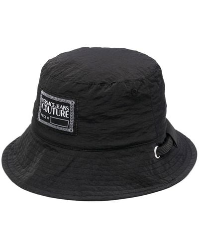 Versace Sombrero de pescador con parche del logo - Negro