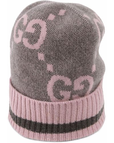 Gucci Intarsien-Mütze mit Logo - Pink