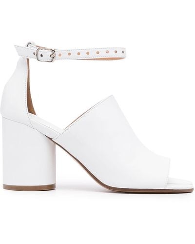 Maison Margiela Tabi 80mm Leather Sandals - White