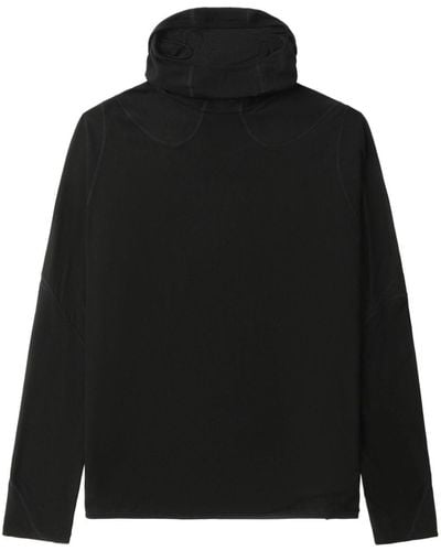 Post Archive Faction PAF Panelled Tonal-stitching Hoodie - Black