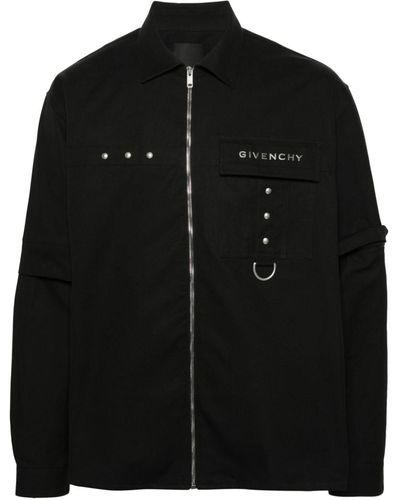 Givenchy Chemise en coton à fermeture zippée - Noir