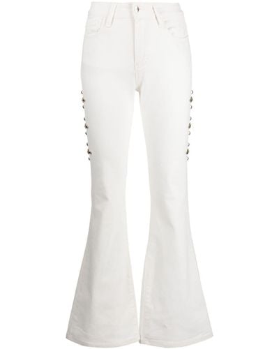 Madison Maison Stud-embellished Flared Jeans - White