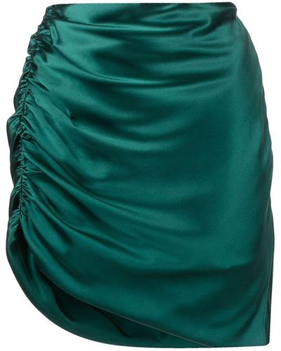 Michelle Mason Silk Symmetrical Gathered Skirt - Blue