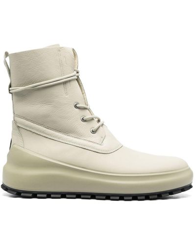 Stone Island Shadow Project Lace-up Leather Boots - Natural
