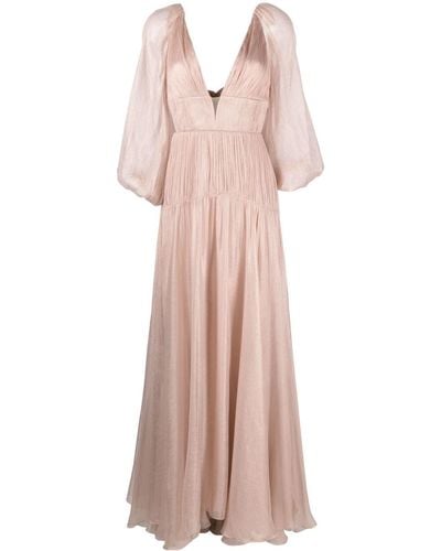 Maria Lucia Hohan Zeena Metallic Silk Gown - Pink